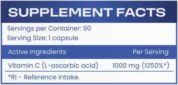 HS LABS VITAMIN C-1000 Витамин C - 90 капсули, 90 дози