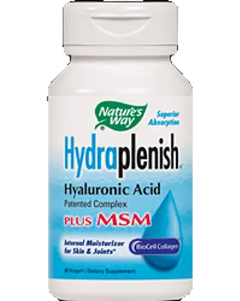 Nature's Way Hydraplenish Hyaluronic Acid Patented Complex PLUS MSM За хидратация на кожата и здрави стави х 30 капсули