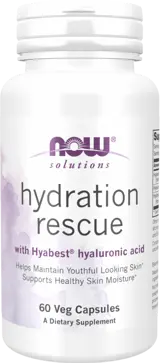 NOW Foods Hydration Rescue with Hyabest®  Хиалуронова Киселина - 60 веге капсули, 30 дози