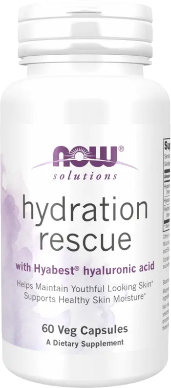 NOW Foods Hydration Rescue with Hyabest®  Хиалуронова Киселина - 60 веге капсули, 30 дози