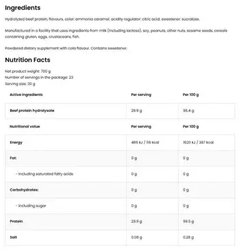 Hydro Beef Protein | 96%+ Clear Protein