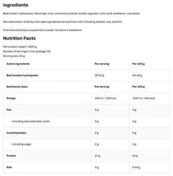 OstroVit Hydro Beef Protein 96%+ Clear Protein