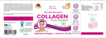 Swedish Nutra Hydrolyzed Collagen with Vitamin C, B5, B6 and Hyaluronic Acid Течен Колаген за Кожа, Коса и Стави