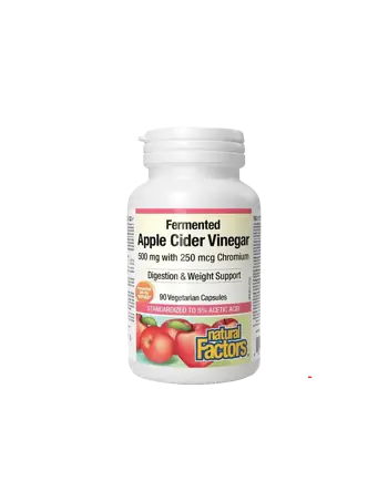 Natural Factors Ябълков Оцет 500 mg + Хром Пиколинат 250 µg За здравословно тегло