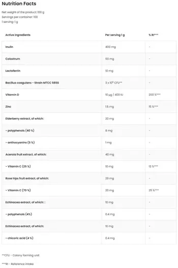 OstroVit Immune Aid Powder KIDS За силен детски имунитет