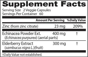 Doctor's Best Immune Booster With Echinacea, Elderberry Extract and Zinc За силен имунитет