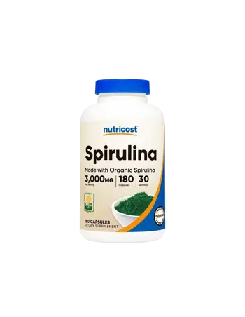 Nutricost Spirulina 500 mg Имунитет, Супер антиоксидант х 180 капсули