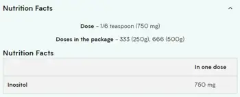 MyProtein Inositol Powder Инозитол на Прах - 500 грама, 666 дози
