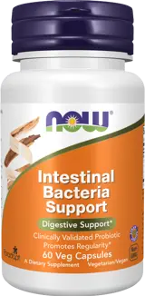 NOW Foods Intestinal Bacteria Support with 3 Billion Active Cells Комбинация от Пробиотични Щамове - 60 веге капсули, 60 дози
