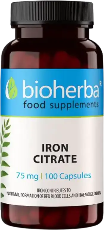 Bioherba Iron Citrate 25 mg Железен цитрат за енергия и жизненост х 100 капсули