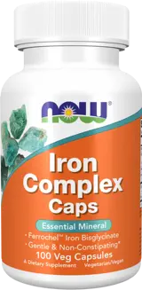 NOW Foods Iron Complex Caps Желязо - 100 веге капсули, 100 дози