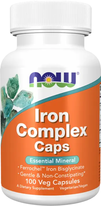 NOW Foods Iron Complex Caps Желязо - 100 веге капсули, 100 дози