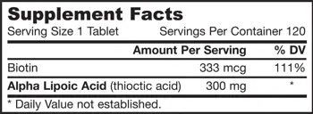 Jarrow Formulas Alpha Lipoic Sustain 300 mg Двуслойни таблетки с бързо и забавено освобождаване х 120 таблетки