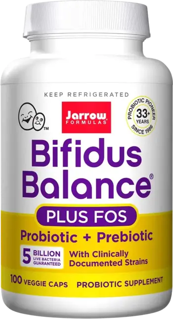 Jarrow Formulas Bifidus Balance + FOS За здравословна чревна микрофлора х 100 капсули
