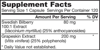 Jarrow Formulas Bilberry + Grapeskin Polyphenols 280 mg За подкрепа на зрението х 120 капсули