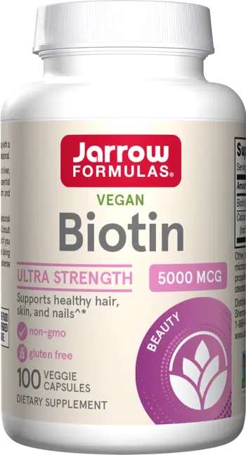 Jarrow Formulas Biotin 5000 mcg За здрава коса, кожа и нокти х 100 капсули