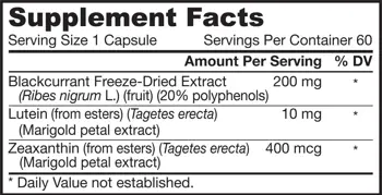 Jarrow Formulas Blackcurrant + Lutein За здраве и защита на очите х 60 капсули
