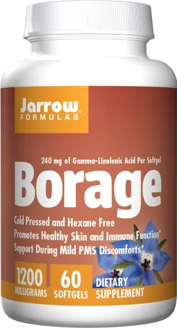 Jarrow Formulas Borage (GLA) 1200 mg Масло от пореч за имунна подкрепа и здрава кожа х 60 Гел капсули