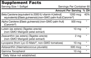 Jarrow Formulas CarotenALL Комплекс от каротеноиди за зрение и сърдечно-съдово здраве х 60 гел капсули