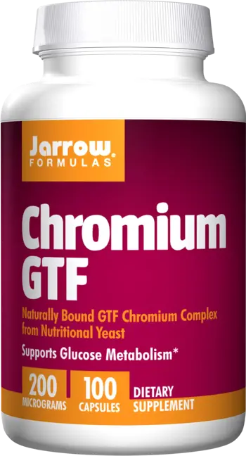 Jarrow Formulas Chromium GTF 200 mcg Хром за подкрепа на глюкозния метаболизъм - 100 капсули