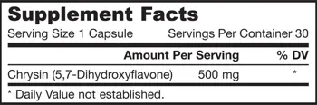 Jarrow Formulas Chrysin 500 mg Подкрепа за тестостерона х 30 капсули