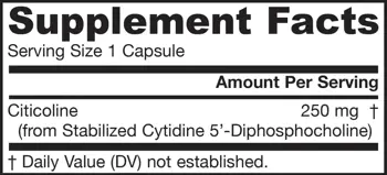 Jarrow Formulas Citicoline (CDP Choline) 250 mg Подкрепа за мозъчната функция х 120 капсули