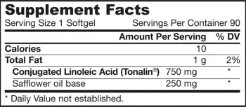 Jarrow Formulas CLA 750 mg Намалява телесните мазнини х 90 Гел капсули