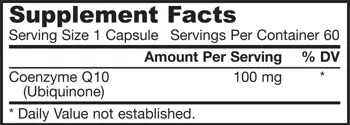 Jarrow Formulas Co-Q10 (Ubiquinone) 100 mg За здраве на сърцето и клетъчна енергия х 60 капсули