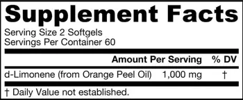 Jarrow Formulas d-Limonene 500 mg За детоксикация и здраве на жлъчния мехур