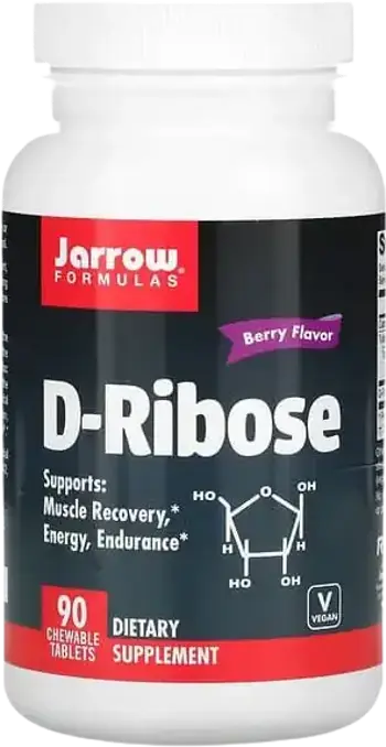 Jarrow Formulas D-Ribose Дъвчащи таблетки за енергия и възстановяване х 90