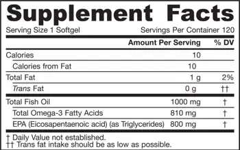 Jarrow Formulas EPActive Ултра концентрирано пречистено Омега-3 рибено масло 120 Гел капсули