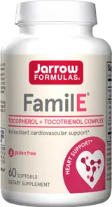Jarrow Formulas Famil-E Пълен спектър Витамин Е - 60 Гел капсули
