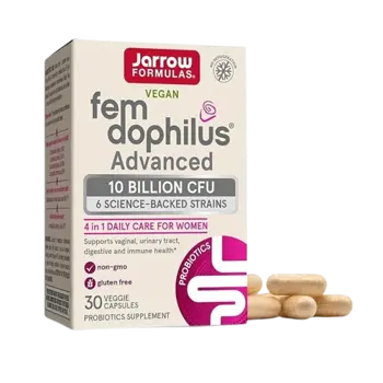 Jarrow Formulas Fem-Dophilus Advanced 10 Billion CFU Витамин B12 + Фолат - 30 капсули, 30 дози