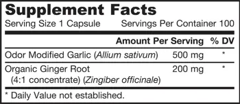Jarrow Formulas Garlic & Ginger 700 mg Екстракт от чесън и джинджифил х 100 капсули