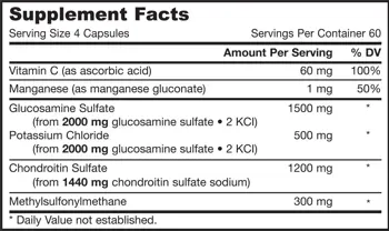 Jarrow Formulas Glucosamine, Chondroitin, MSM В подкрепа на здравето на ставите х 240 капсули
