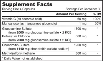 Jarrow Formulas Glucosamine, Chondroitin, MSM За здрави стави и хрущяли х 120 капсули