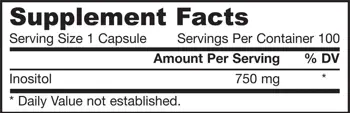 Jarrow Formulas Inositol 750 mg Инозитол - 100 капсули