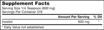 Jarrow Formulas Inositol Powder За подкрепа на черния дроб и нервната система 227 грама