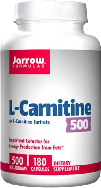 Jarrow Formulas L-Carnitine 500 mg За изгаряне на мазнини и енергия х 180 капсули