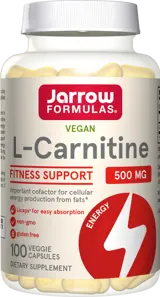 Jarrow Formulas L-Carnitine Liquid Cap 500 mg Течни капсули за енергия и изгаряне на мазнини х 100 капсули
