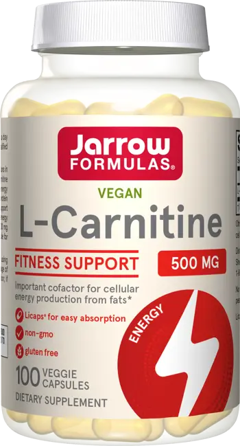 Jarrow Formulas L-Carnitine Liquid Cap 500 mg Течни капсули за енергия и изгаряне на мазнини х 100 капсули