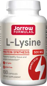 Jarrow Formulas L-Lysine 500 mg Есенциална аминокиселина за протеинов метаболизъм х 100 капсули