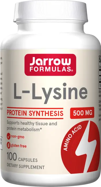 Jarrow Formulas L-Lysine 500 mg Есенциална аминокиселина за протеинов метаболизъм х 100 капсули