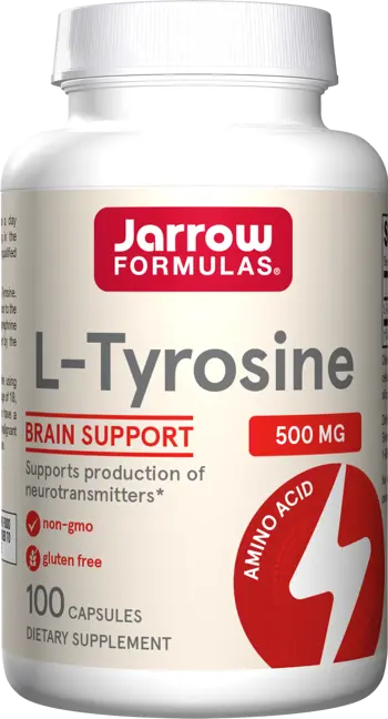 Jarrow Formulas L-Tyrosine 500 mg Подкрепа за мозъка и нервната система х 100 капсули