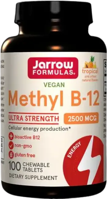 Jarrow Formulas Methyl B-12 2500 mcg Подкрепа за мозъка и нервната система - 100 Таблетки