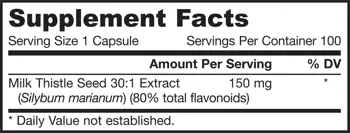 Jarrow Formulas Milk Thistle 150 mg Standardized 30:1 Extract За здраве на черния дроб х 200 капсули