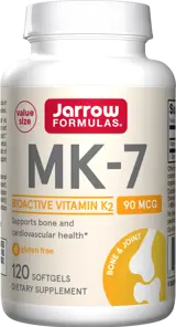 Jarrow Formulas MK-7 90 mcg Витамин К2 за здрави кости и сърце - 120 Гел капсули