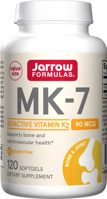 Jarrow Formulas MK-7 90 mcg Витамин К2 за здрави кости и сърце - 120 Гел капсули