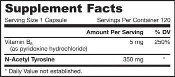 Jarrow Formulas N-Acetyl Tyrosine 350 mg В подкрепа на мозъчната функция х 120 капсули