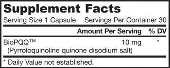 Jarrow Formulas PQQ 10 mg Подкрепа за митохондриалната биогенеза х 30 капсули